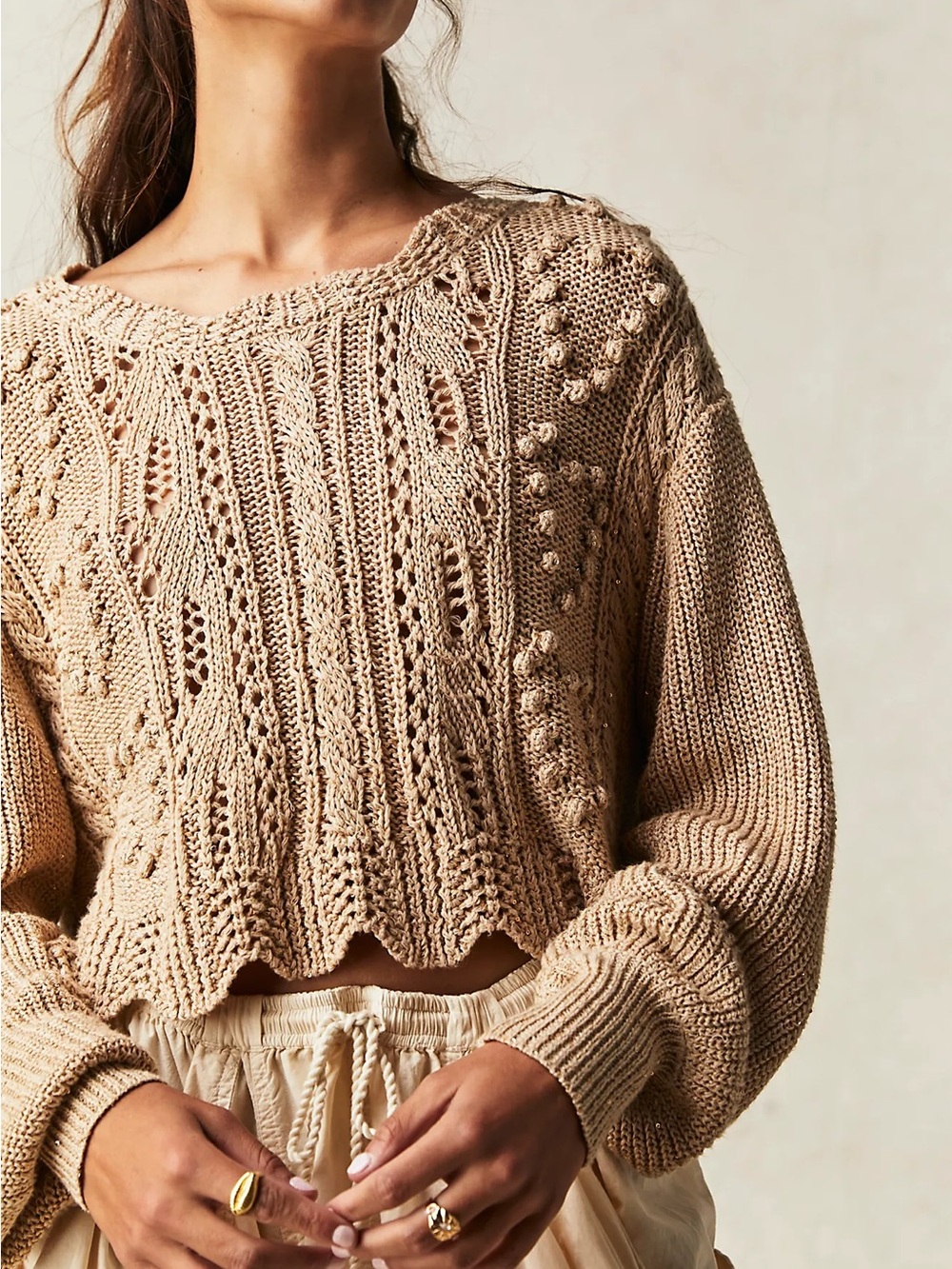{M} LoveShackFancy Splendor Pullover Oat Sprinkle
